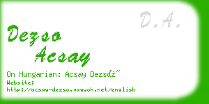 dezso acsay business card